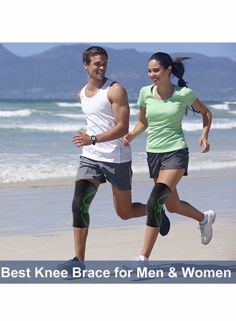 KASTWAVE دعامة الركبة، كم ضاغط للركبة للرجال والنساء | دعامة الركبة للجري وكرة السلة ورفع الأثقال والصالة الرياضية والتمرين والرياضة قطعتان - Image 4