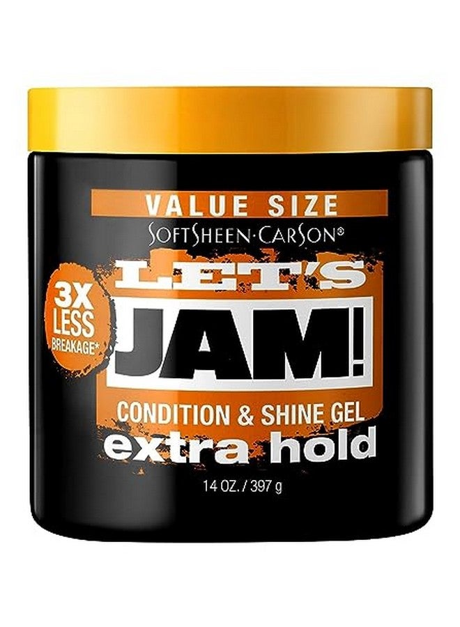 Lets Jam Condition & Shine Gel Extra Hold 14 Ounce Jar (414Ml) (3 Pack) - Image 1