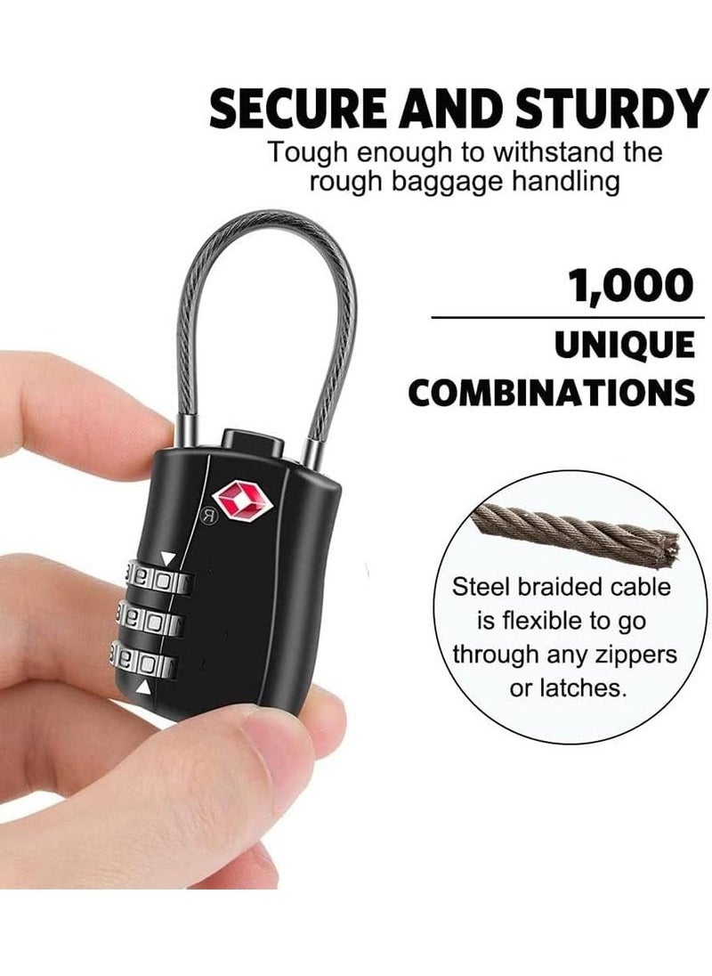 Generic - 2-Pack TSA Approved Luggage Combination Locks, Alloy Three-Digit Combination Padlocks for Travel Bags, Suitcases, Lockers, Gym, Bicycle Locks - Image 1