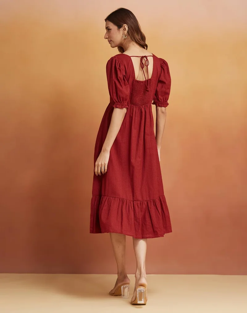 Fabindia Ruffled Midi Dress