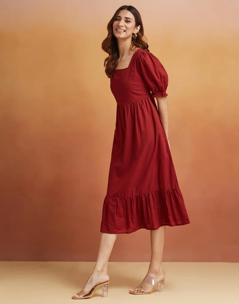 Fabindia Ruffled Midi Dress