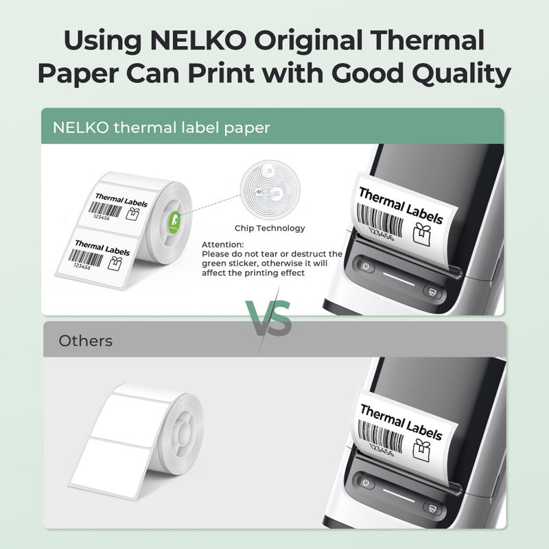 Nelko Thermal Labels for Nelko PM220 Label Maker(50x30mm), 3 Roll, White - Image 3