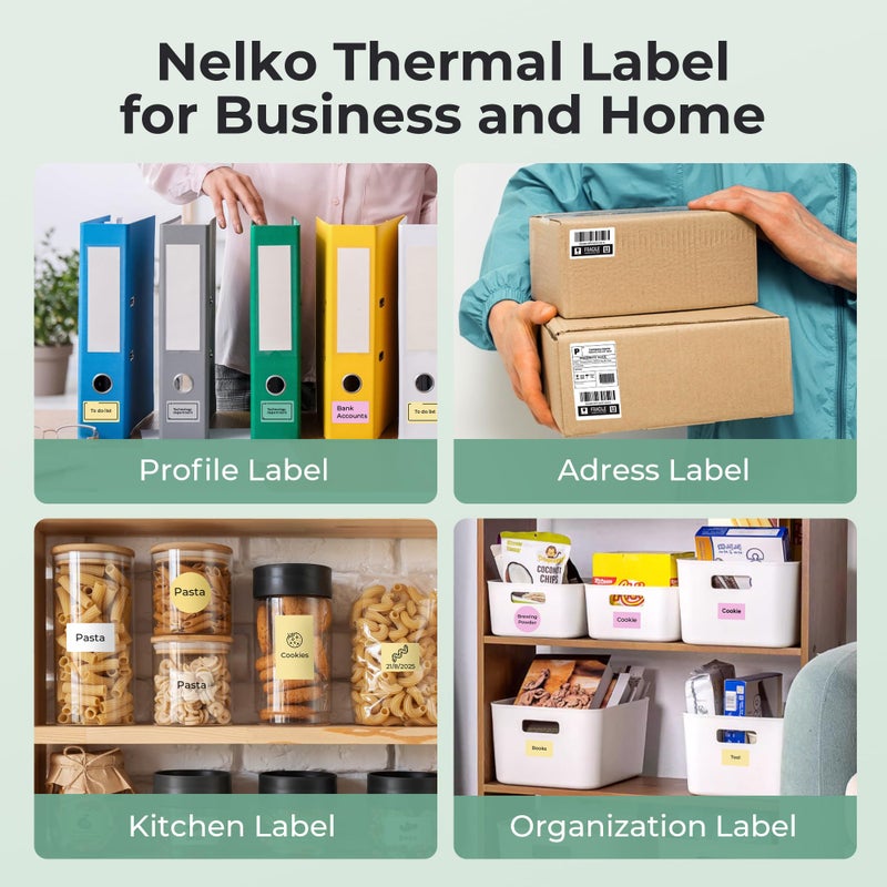 Nelko Thermal Labels for Nelko PM220 Label Maker(50x30mm), 3 Roll, White - Image 4