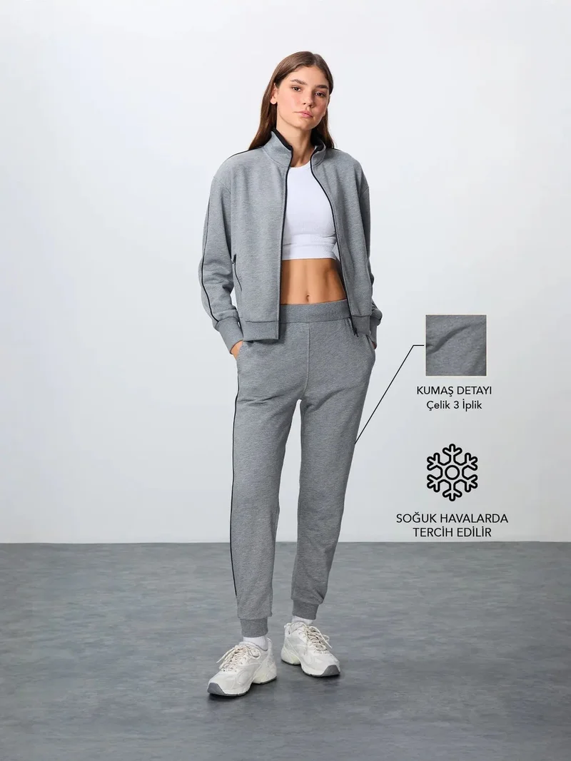 تومي لايف TOMMY Oversized Zip-collar Sweatshirt And Pants Set