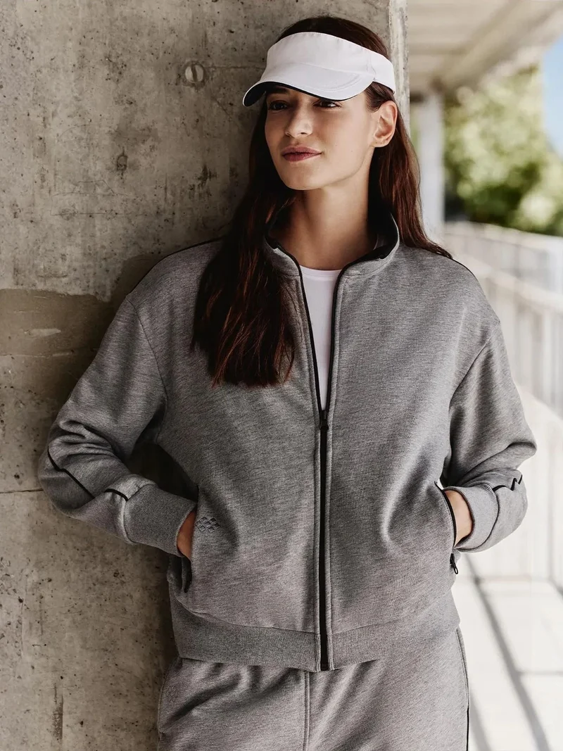 تومي لايف TOMMY Oversized Zip-collar Sweatshirt And Pants Set