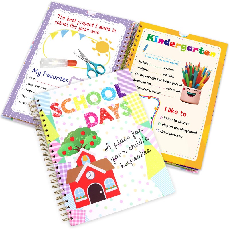Fancy Land School Memory Book Hardcover Album Scrapbook Keepsake from Preschool Through 12th Grade with 14 Pockets School Photo Pictures Storage Graduation Gifts - Image 2