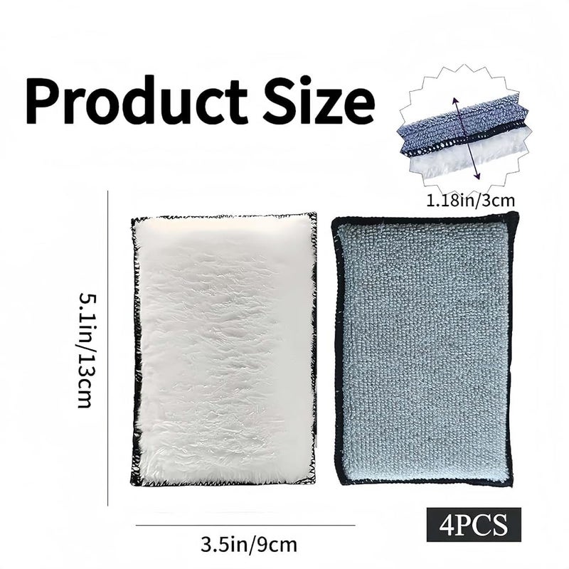 TERRIFI Car Detailing Pads, 4 Pack Double Sided Cleaning Pads for Interior and Exterior Care, Reusable Wash Scrub Applicator for Leather, Plastic, Seats, Panels, Glass and Trim, Grey & White - Image 5
