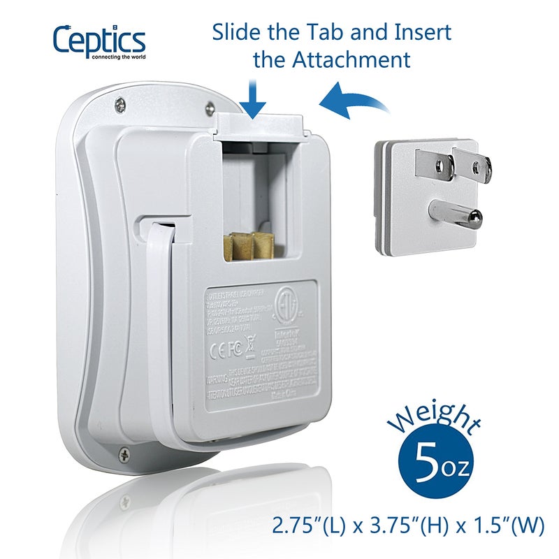 Ceptics International Plug Adapter Kit, World Safest Grounded 13 Adaptor Set Dual USB Ports - Travel Anywhere - Business Use - Perfect for Laptops, Cell Phones, Chargers - Surge Protection - Image 3