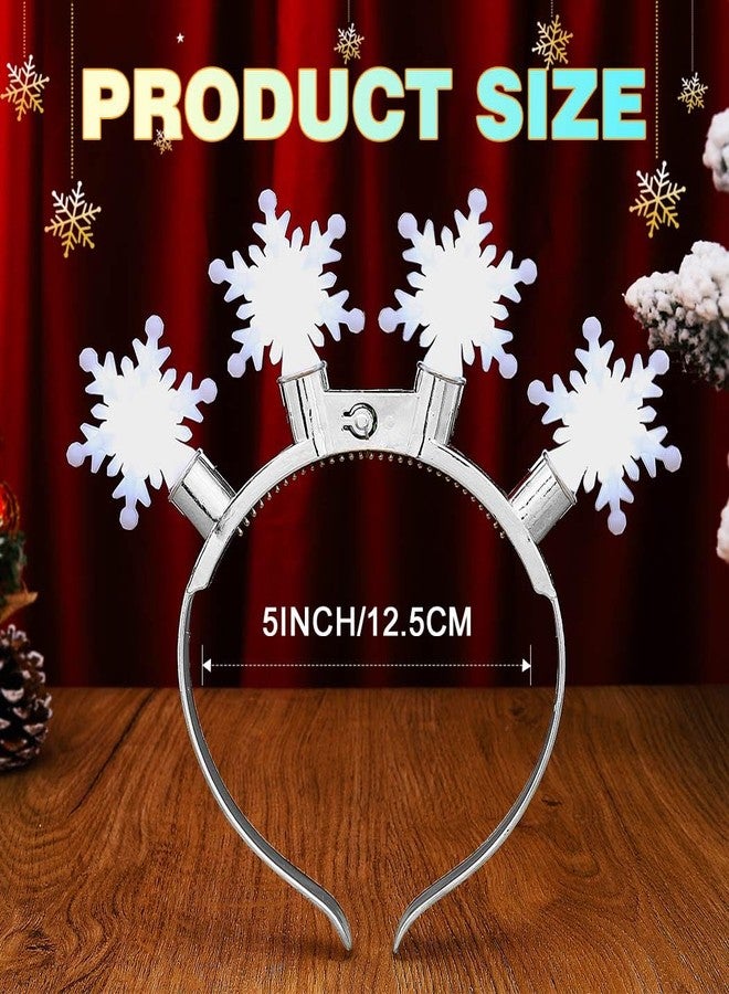 CAKURE Light Up Reindeer Antlers Headband Christmas Headbands Holiday Headwear Xmas Hair Accessories for Women (b-red, one size) - Image 2