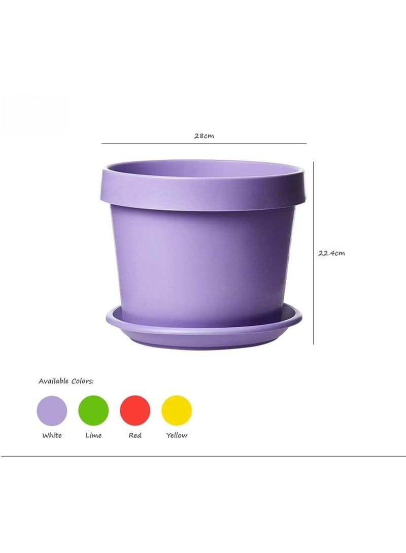 Idel Plastic Plant Pot with Saucer 28cm – Indoor Outdoor Decorative Flower Planter for Balcony, Garden & Home – Lightweight & Durable Gardening Pot – Grow with Italia by Idel - Image 3