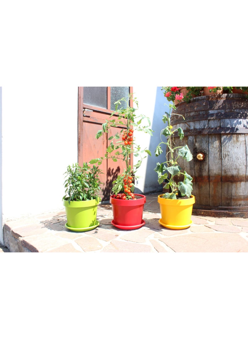 Idel Plastic Plant Pot with Saucer 28cm – Indoor Outdoor Decorative Flower Planter for Balcony, Garden & Home – Lightweight & Durable Gardening Pot – Grow with Italia by Idel - Image 2