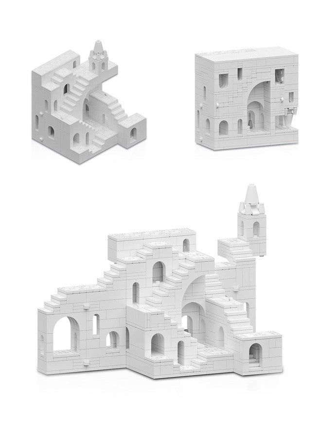 dOvOb Architectural Transformable White Castle Building Blocks Set - 668PCS Construction Magic Maze Mode Collectible Display Set for Adults and Teen - Image 1
