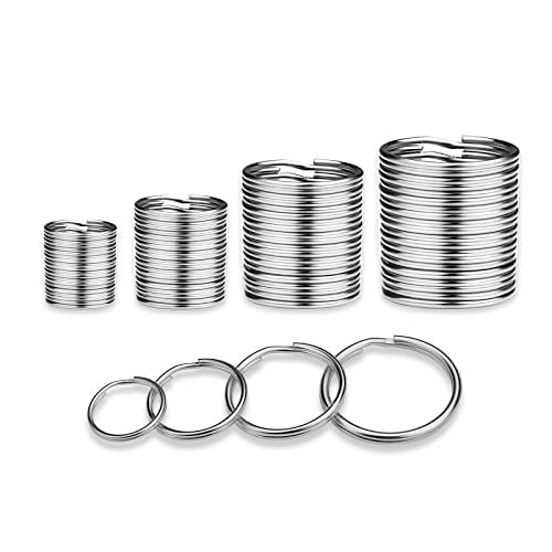 ZoloAJay 40 Pack Silver Key Ring Keychain Assorted in 4 Sizes Metal Round Split Key Chains Rings for Home Car Dog Tag Office Lanyards Keys Attachment - Image 1