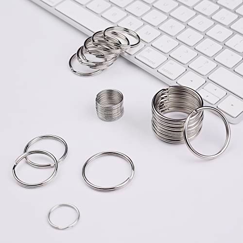 ZoloAJay 40 Pack Silver Key Ring Keychain Assorted in 4 Sizes Metal Round Split Key Chains Rings for Home Car Dog Tag Office Lanyards Keys Attachment - Image 4