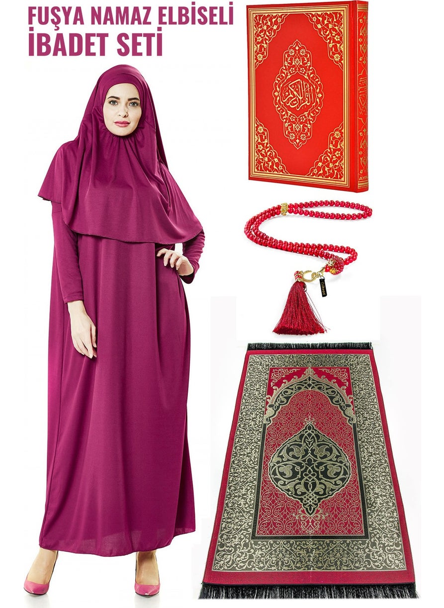 İhvan Ihvan Fuchsia Prayer Dress Worship Set  - Image 1