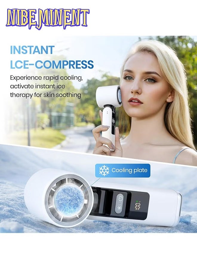 NIBEMINENT 2025 Portable Handheld Cooling Ice Fan, Speed(1-100) Adjustable Mini Turbo Fans, 4000mAh Battery USB Rechargeable Personal Fans, LED Digital Display, 3 IN 1 Foldable Fan for Travel/Camping/Outdoor/Office - Image 2