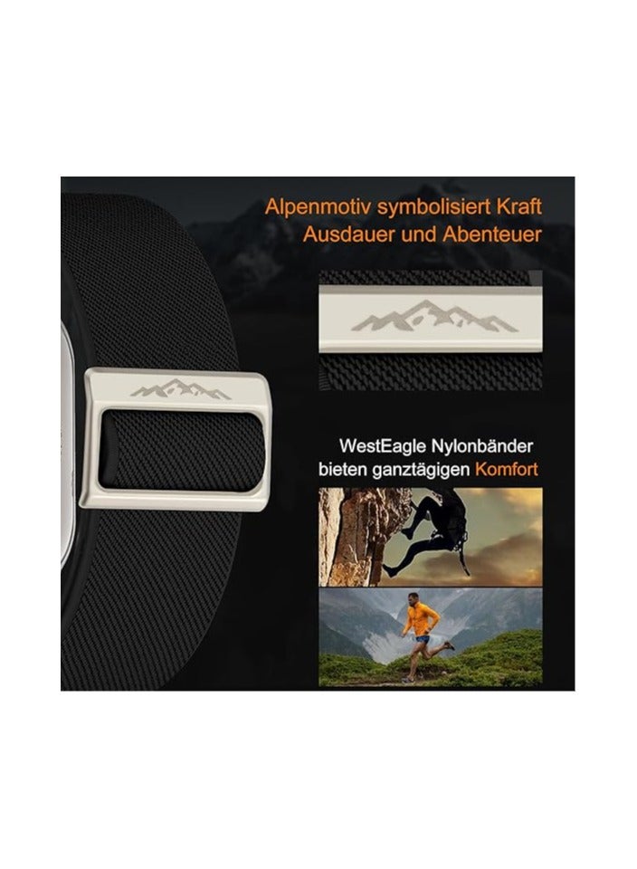 Solo Loop Nylon Band Compatible with Apple Watch Ultra 2/Ultra Band 49mm 45mm 46mm 44mm 42mm for Men Women, Soft Fabric Braided Elastic Sport Strap for iWatch Series SE 10/9/8/7/6/5/4 (Black) - Image 2