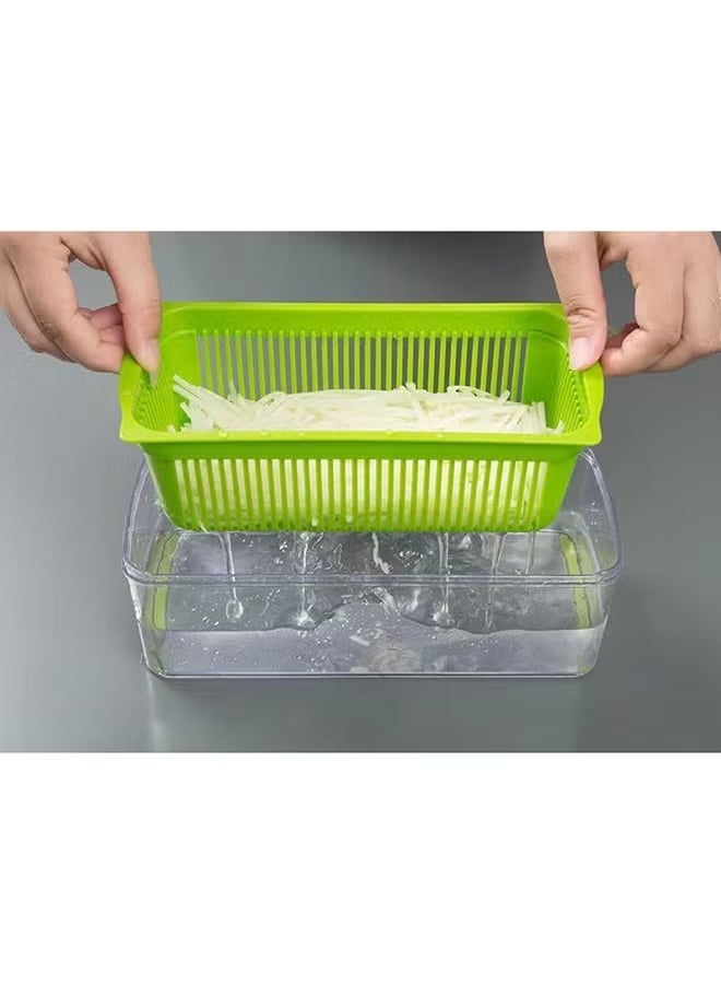 مفرمة خضروات متعددة الوظائف – قطّاعة وبشّارة ومصفاة في جهاز واحد مع وعاء - Image 4