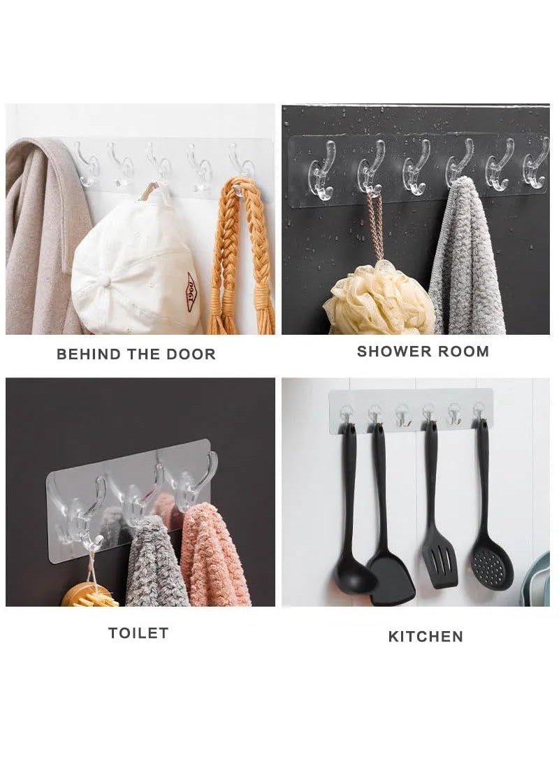 Style Keepers 17 Pcs Transparent Clear Waterproof Strong Self Adhesive Wall Mount Hooks for Wall Without Drilling Clothes Hanger Towel Hanging Holder Hook Set for Home Kitchen Office Heavy Duty Sticker  - Image 3