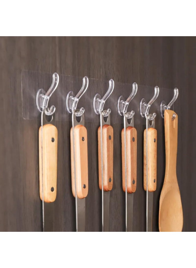 Style Keepers 17 Pcs Transparent Clear Waterproof Strong Self Adhesive Wall Mount Hooks for Wall Without Drilling Clothes Hanger Towel Hanging Holder Hook Set for Home Kitchen Office Heavy Duty Sticker  - Image 4