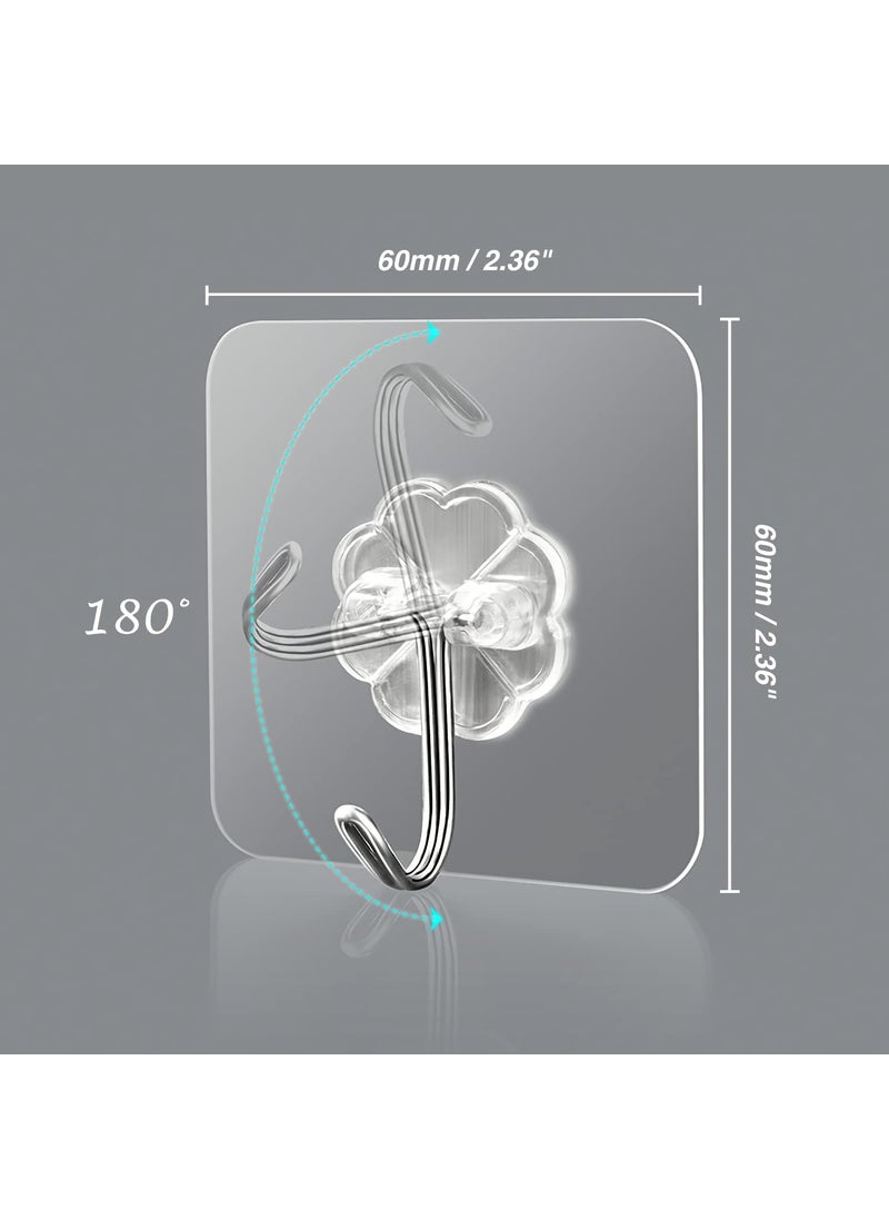 Style Keepers 17 Pcs Transparent Clear Waterproof Strong Self Adhesive Wall Mount Hooks for Wall Without Drilling Clothes Hanger Towel Hanging Holder Hook Set for Home Kitchen Office Heavy Duty Sticker  - Image 5