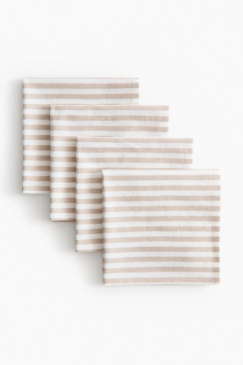 اتش اند ام طقم مناديل قطنية من 4 قطع