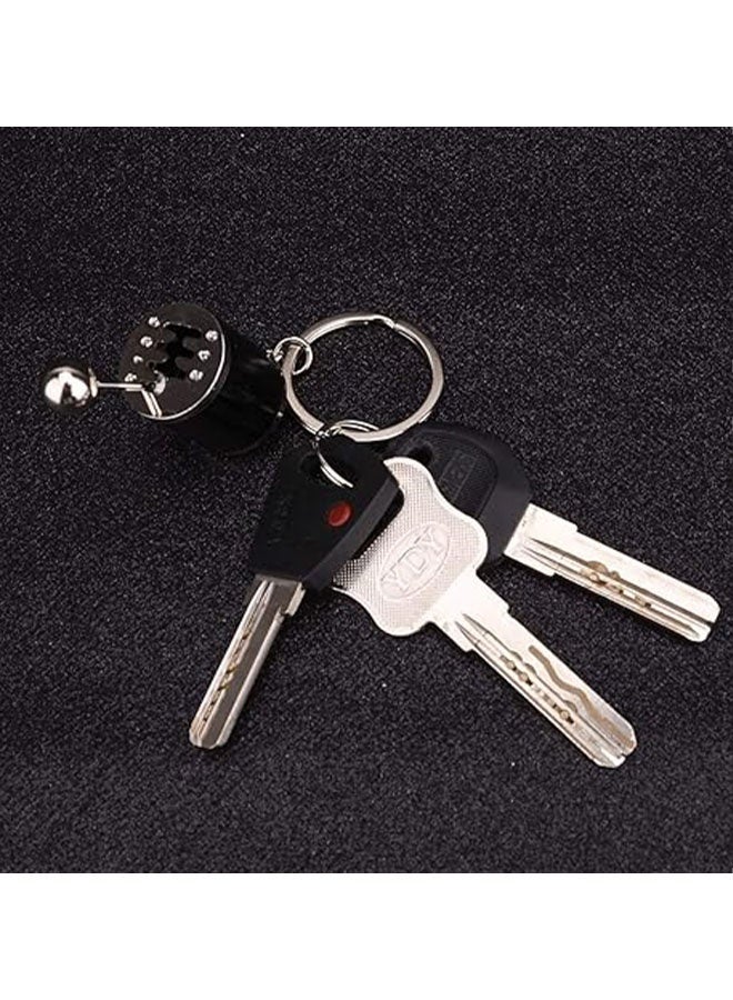Happy D 5 car parts model keychains: turbo keychain, silver manual gearbox keychain, colorful tire rim keychain, red brake rotor keychain, red spring shock absorber keychain, perfect gift for car decoration - Image 5