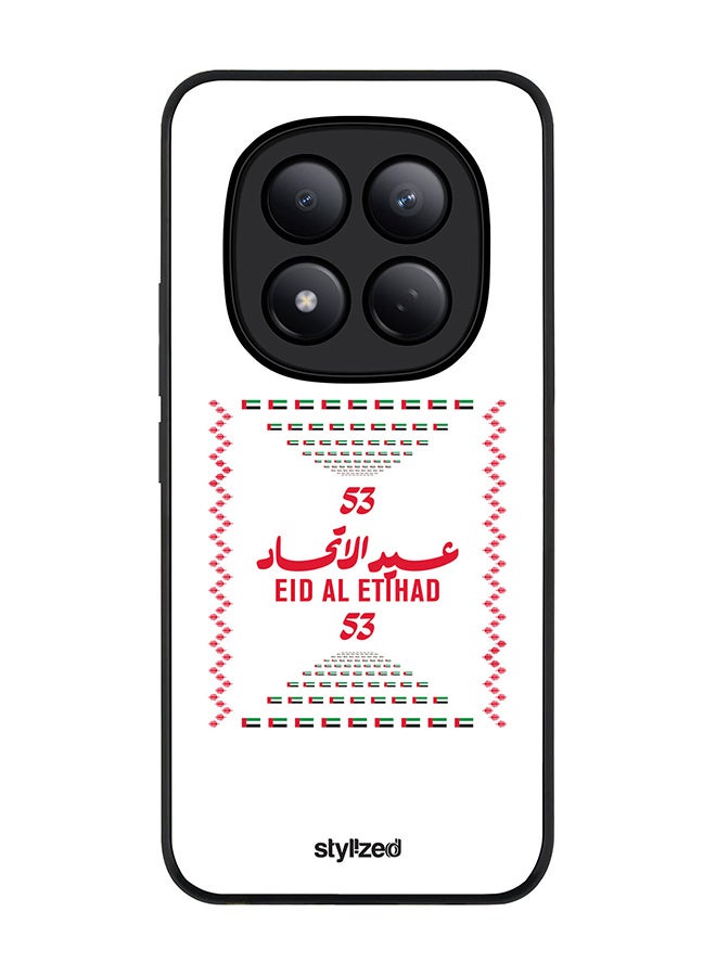 For Xiaomi Redmi Note 15 Pro 4G Case,Slim fit Camera Protection, Shockproof Thin Phone cover  - Eid Al Etihad 53 National Day Poster Design White