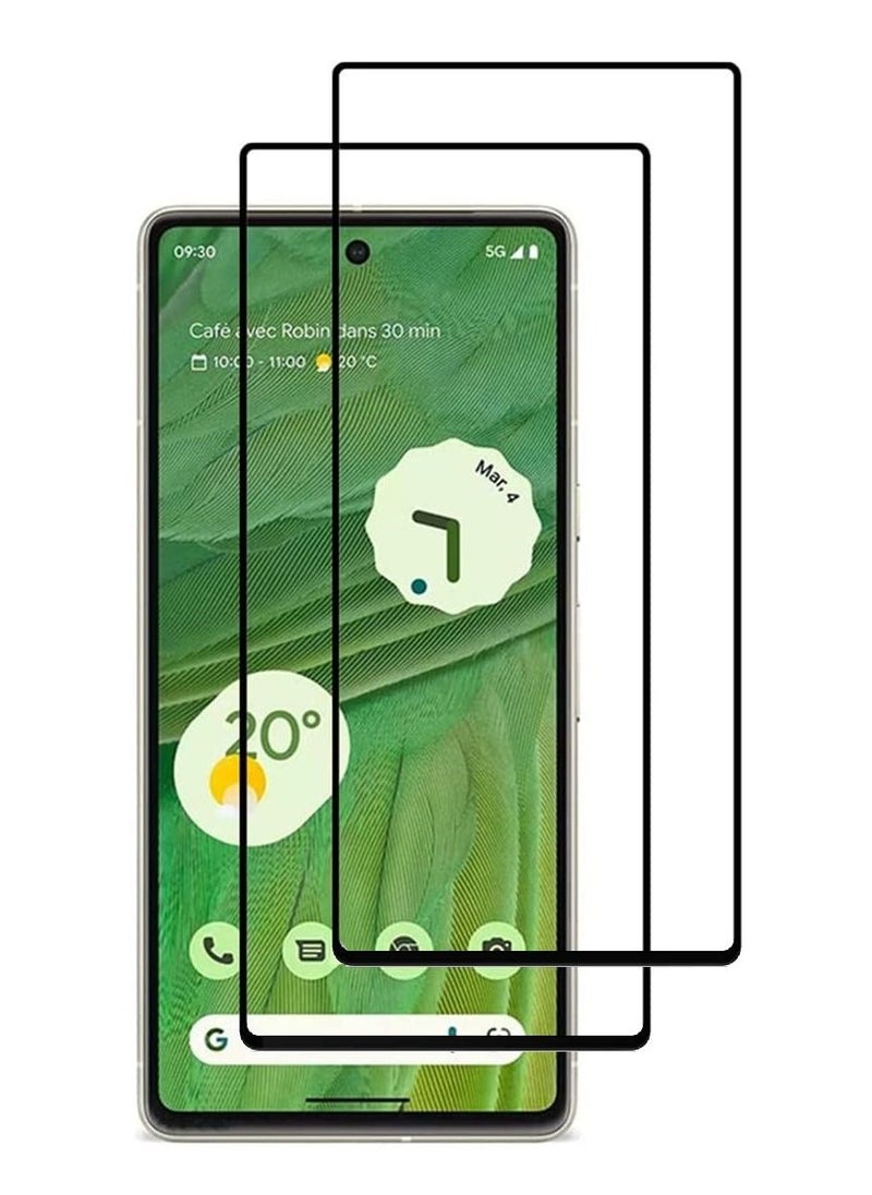 CATANES - عبوتان من واقي الشاشة الزجاجي المقوى 9H لهاتف Google Pixel 7، مضاد للخدش والكسر، عالي الدقة، من الحافة إلى الحافة، تغطية كاملة، مقاس 6.3 بوصة - Image 1