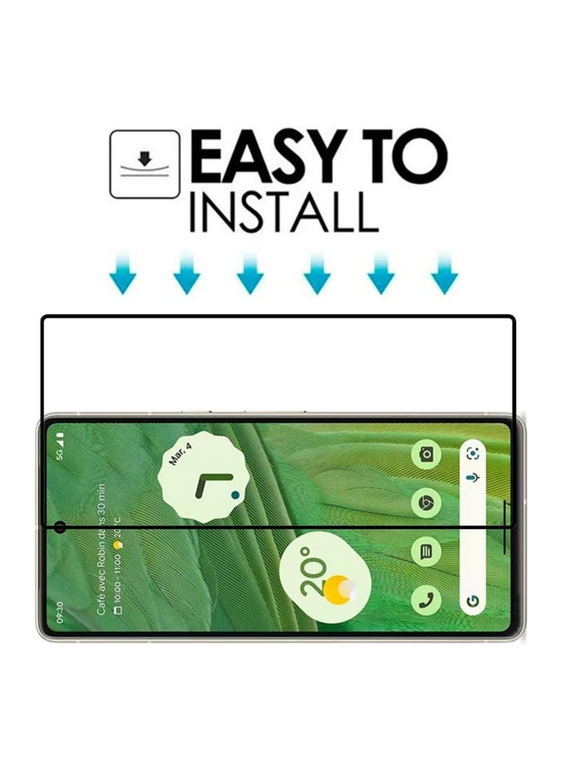 CATANES - عبوتان من واقي الشاشة الزجاجي المقوى 9H لهاتف Google Pixel 7، مضاد للخدش والكسر، عالي الدقة، من الحافة إلى الحافة، تغطية كاملة، مقاس 6.3 بوصة - Image 1