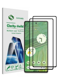 عبوتان من واقي الشاشة الزجاجي المقوى 9H لهاتف Google Pixel 7، مضاد للخدش والكسر، عالي الدقة، من الحافة إلى الحافة، تغطية كاملة، مقاس 6.3 بوصة