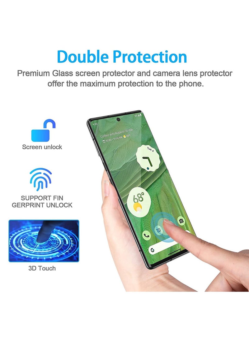 CATANES عبوتان من واقي الشاشة الزجاجي المقوى 9H لهاتف Google Pixel 7، مضاد للخدش والكسر، عالي الدقة، من الحافة إلى الحافة، تغطية كاملة، مقاس 6.3 بوصة  - Image 4