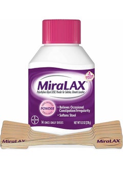 MiraLAX MiraLAX Gentle Constipation Relief Laxative Powder with Stirrer, Stool Softener with PEG 3350, No Harsh Side Effects, Osmotic Laxative, 1 Physician Recommended, 14 Dose  - Image 1