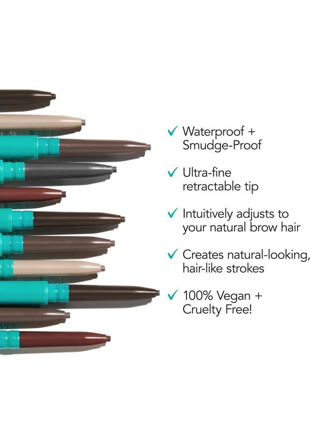 Thrive Causemetics Infinity Waterproof Eyebrow Pencil, Retractable Brow Pencil with Hyaluronic Acid & Shea Butter, Dual Ended Eyebrow Brush Spoolie, Fine Tip, Vegan & Cruelty Free, Nan (Charcoal) - Image 2