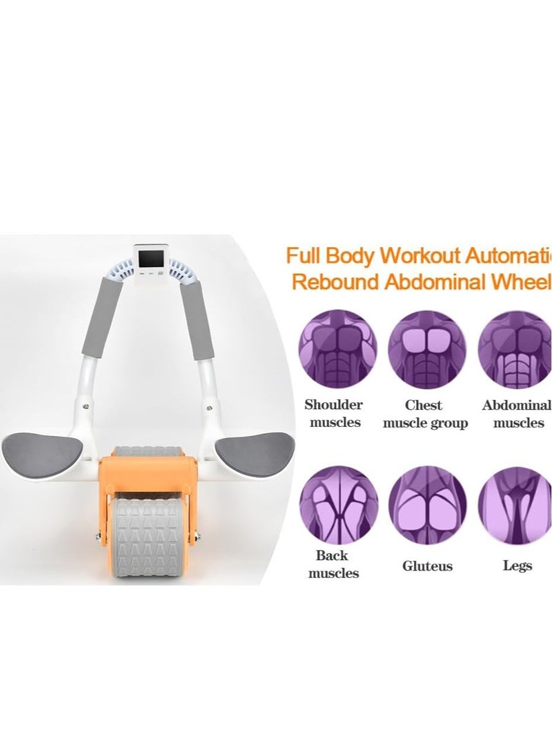 Beauenty NEW Automatic Rebound Ab Exercise Roller Wheel with Elbow Support  Timer – Core Workout Equipment for Men  Women (Orange)  - Image 4