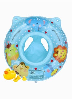 Baby Swimming Ring Floats with Safety Seat Double Airbag Swim Rings for Babies Kids Swimming Float Baby Floats for Pool Swim Training Aid Kids PVC Pool Floats for Toddlers of 6 36 Months Blue