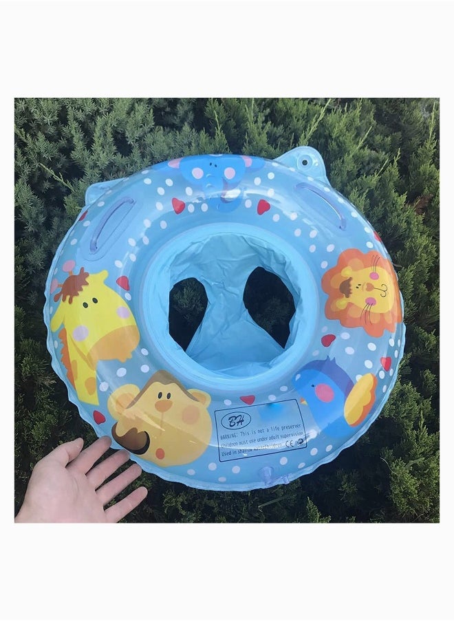 Generic - Baby Swimming Ring Floats with Safety Seat Double Airbag Swim Rings for Babies Kids Swimming Float Baby Floats for Pool Swim Training Aid Kids PVC Pool Floats for Toddlers of 6 36 Months Blue - Image 1
