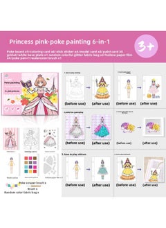 Children's Educational Toys Online Red Pokes Princess DIY Dress-up Color Filling Creative Hand-painted Stickers Full Set-Color:Princess Pink-6-in-1 Stamp Painting