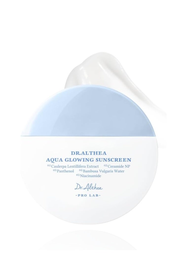 دي آر.ألثيا Dr.Althea Aqua Glowing Sunscreen واقي شمس خفيف ومرطب للحماية اليومية ومنح البشرة إشراقة ولمسة ندية طبيعية - Image 1