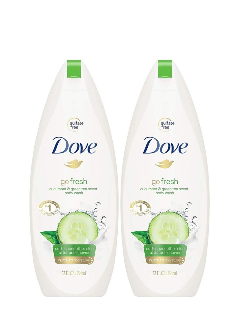 Dove Dove Body Wash 11 Ounce Go Fresh Cucumber & Green Tea, 11 Fl Oz (Pack of 2)