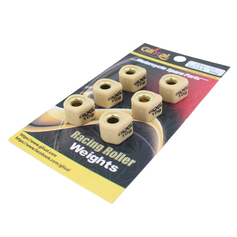 Glixal 16x13mm High Performance Polygon Variator Sliders Racing Sliding Roller Weights 139QMB GY6 50cc  100cc Scooter Moped ATV 10 Gram