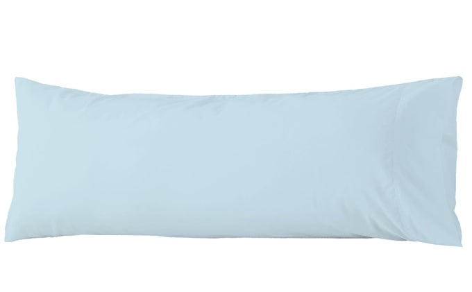 BODY PILLOW COVER COTTON FABRIC LONG PILLOWCASE BREATHABLE SKINFRIENDLY ENVELOPE CLOSURE LIGHT BLUE 20X54 INCH