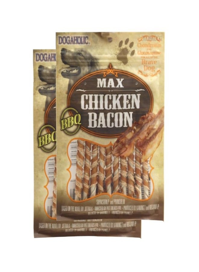 Dogaholic BBQ Max Chicken Bacon Sticks - High Protein Dog Treats & Healthy Training Snacks for All Breeds | Soft Meaty Chews for Puppies & Adult Dogs, 130 g Each (Pack of 2) - Image 1