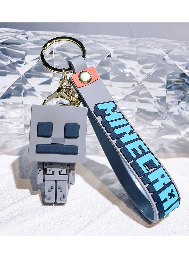 MC Keychain Cartoon Block World Key Ring Pendant