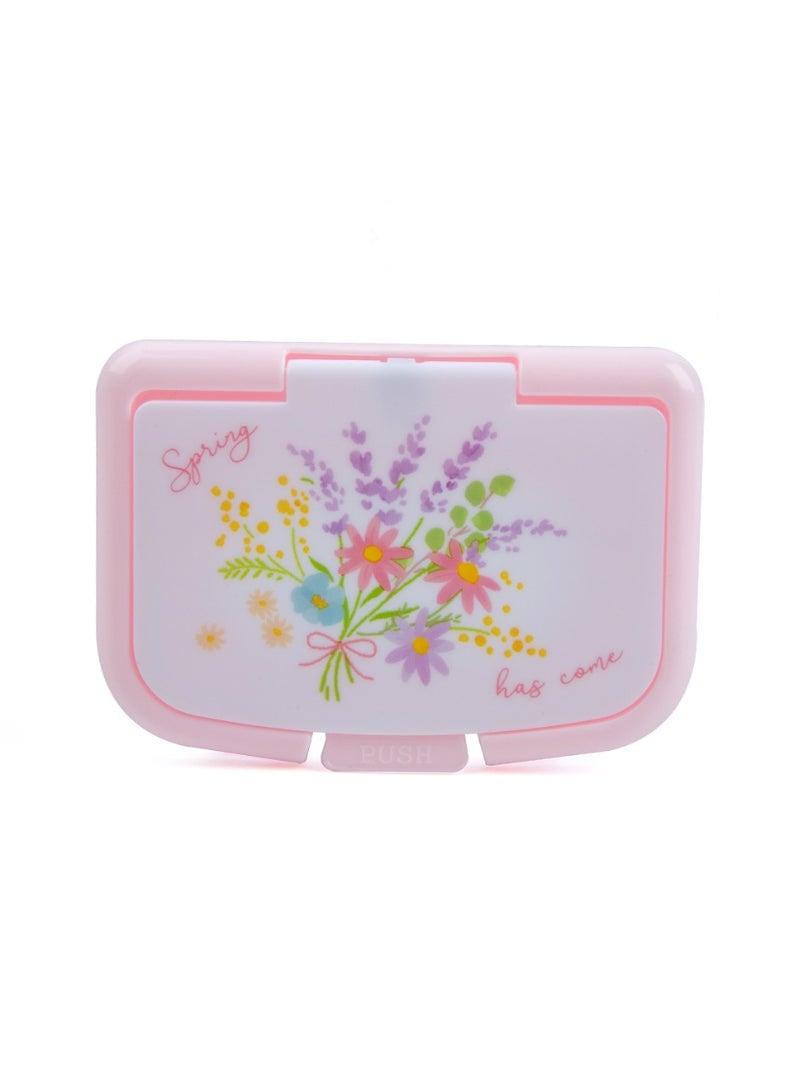 DAISO Spring Flower Wet Wipes Lid Pink – Decorative Flip Cap Cover for Tissue & Wipes Pack - Image 2