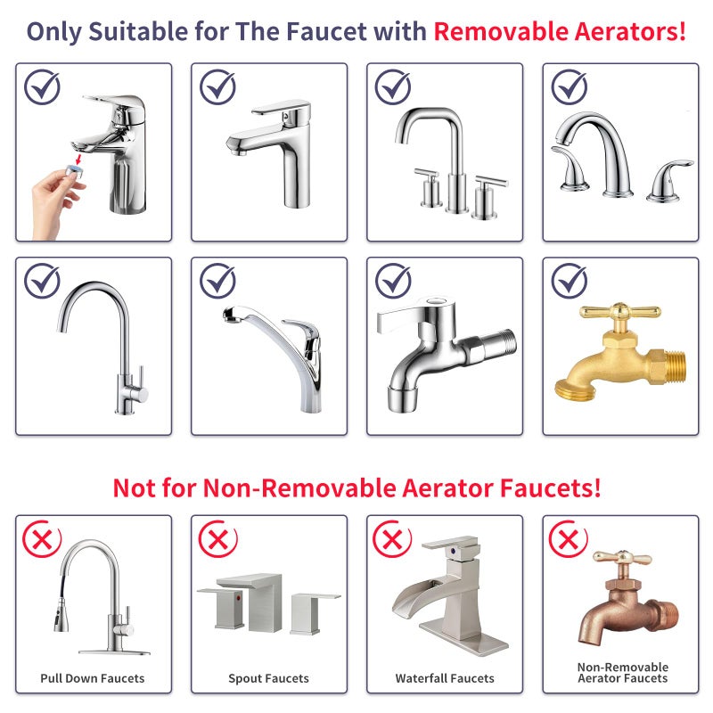 HOWUWEY Sink Hose Attachment for Faucet with 5 Adapters, Tub Faucet Sprayer Attachment, 3 Spray Modes Shower Head with ON/OFF Button, Filtered Shower Sprayer for Tub (Matte Black) - Image 3
