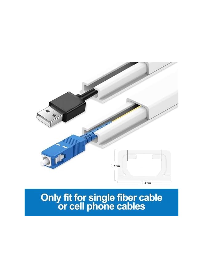 PROMASS 157in Cord Hider Wall for 1 Mini Cord, Cord Cover Wall, Mini Cable Hider, PVC Wire Hider Covers for Cords, Paintable Cable Cover Raceway, Wall Cord Cable Concealer, 10x L15.7 W0.47 H0.27in - Image 2