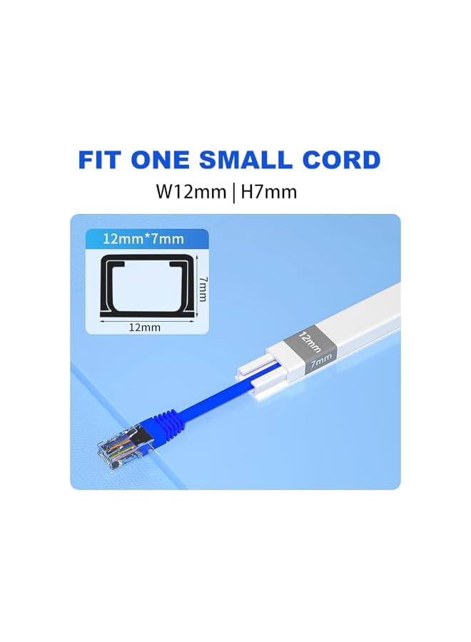 PROMASS 157in Cord Hider Wall for 1 Mini Cord, Cord Cover Wall, Mini Cable Hider, PVC Wire Hider Covers for Cords, Paintable Cable Cover Raceway, Wall Cord Cable Concealer, 10x L15.7 W0.47 H0.27in - Image 3