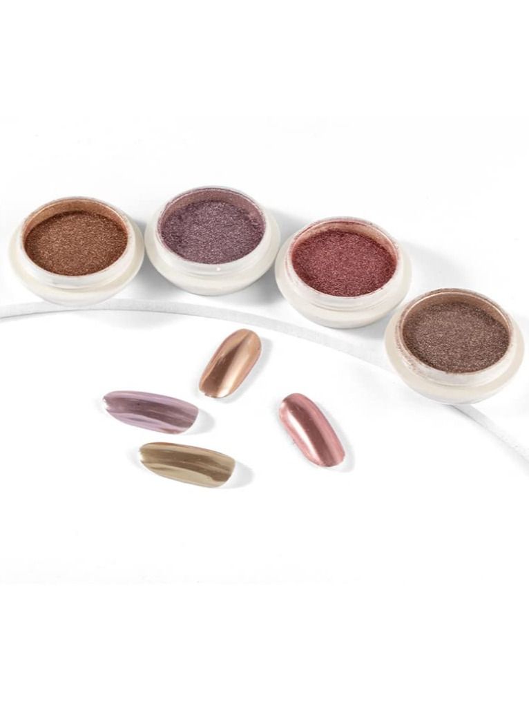 SYOSI 6 Jars Rose Gold Mirror Effect Manicure Pigment Glitter Dust for Salon Home DIY Nail Art Deco - Image 2