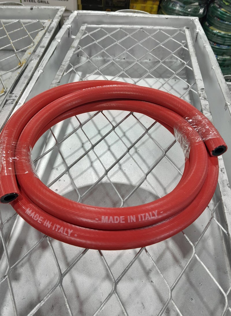 PAMEER Made in Italy 7.5ft Butane/Propane LPG Gas Cylinder Hose Pipe 9mm internal bore with 2 clamps, LPG gas Pipe for outdoor Camping Barbecue party, BBQ set, Connection Kit for LPG. - Image 3